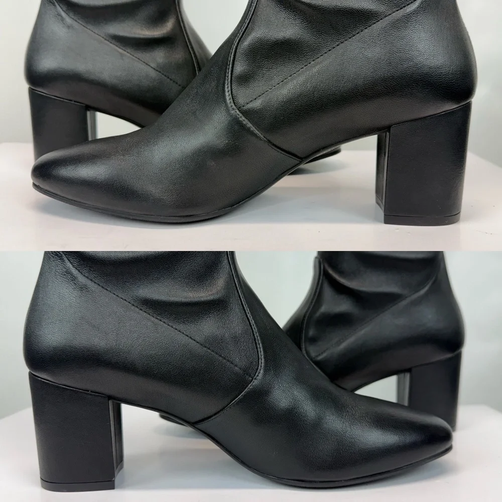 New Stuart Weitzman Tieland Over The Knee Boot Black Leather Sz 10